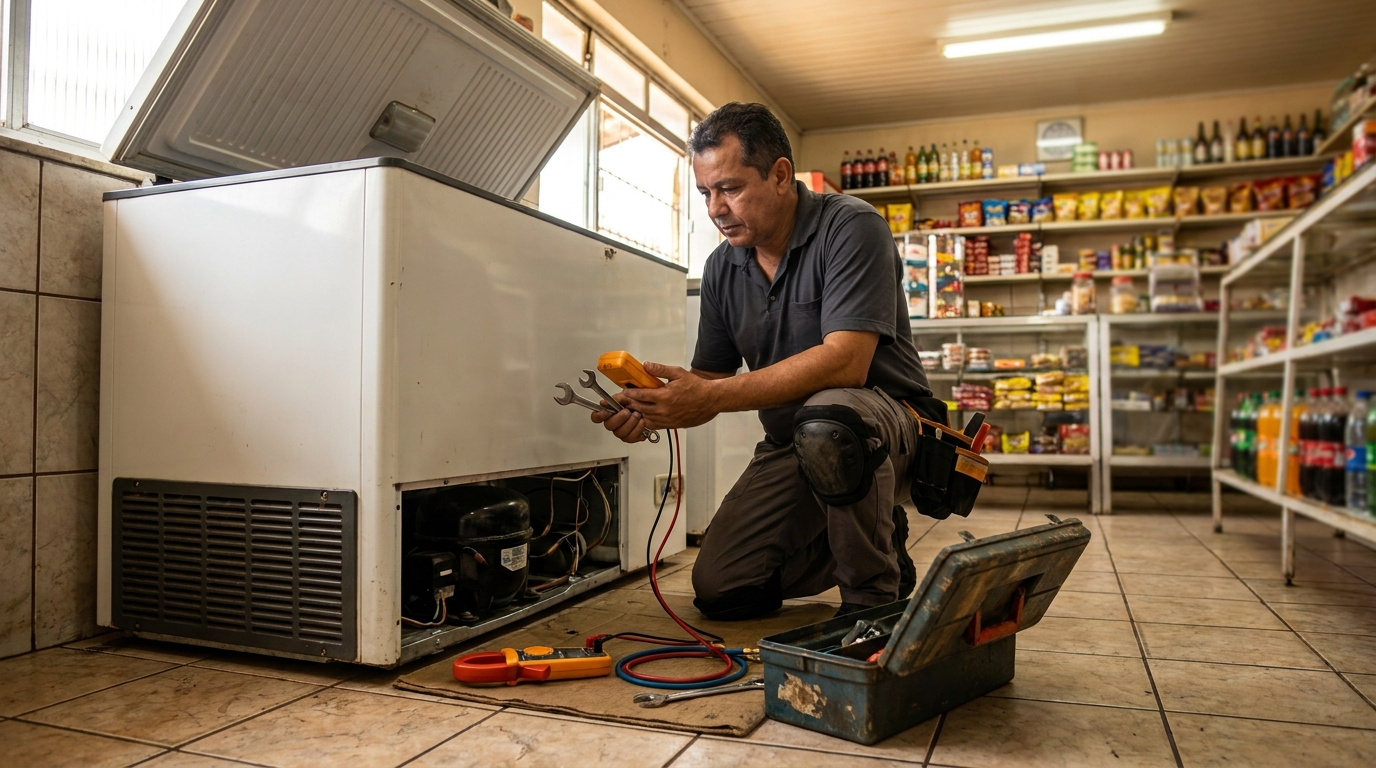 Técnico de conserto de freezer em residência em Natal‑RN