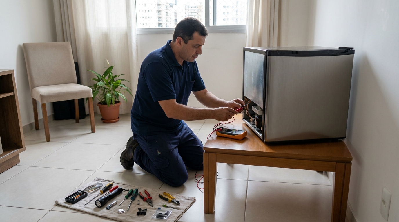 Técnico de conserto de frigobar em residência em Natal‑RN